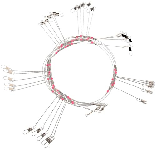 DOITOOL Stainless Steel Wire Fishing Leaders with Swivels and Snaps, 5 Sets Adjustable Balance Bracket Rigs Anti-tangle Sea Fishing Accessory Kit for Coastal and Offshore Angling