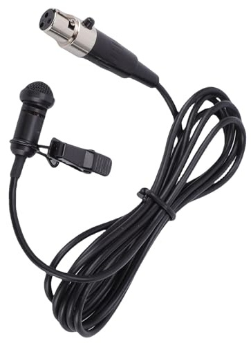 Sxhlseller Microfono Lavalier, Microfono a Condensatore Unidirezionale con Clip XLR Cablato per Registrazioni Video di Interviste su Palco, Nero Leggero