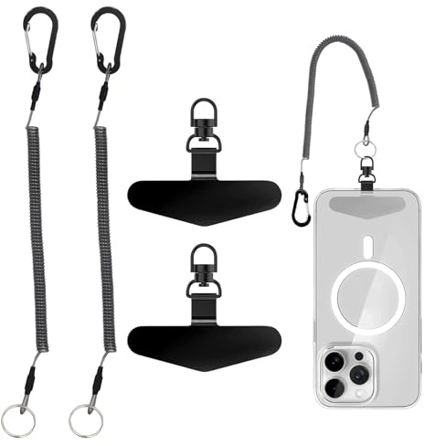 Uoxmiy Anti Theft Phone Strap,Phone Tether with 360° Metal Tether Tab,Lanyard Retractable for Outdoor Skiing Hiking Climbing Fishing,Compatible with Most Smartphones