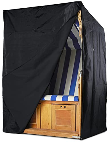 Springreen Copri Dondolo in Poliestere Con Cerniera, Copertura per Divanetto da Esterno, Sedie, Sdraio e Mobili da Giardino, Montaggio Facile, Telone Impermeabile Per Protezione da Pioggia e UV (Nero)