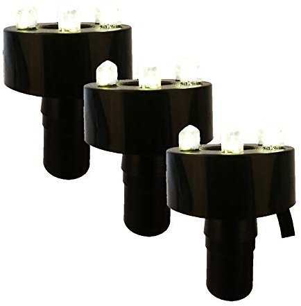 Köhko 3er-Set LED-Ring-Beleuchtung inkl. 2 Meter Anschlusskabel für Quellsteinbrunnen 29002-3er Warmweiß