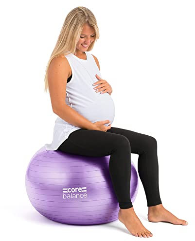 Core Balance, berstsicherer Gymnastikball - für Fitness Yoga Schwangerschaft - 55cm 65cm 75cm 85cm - inkl. Luftpumpe