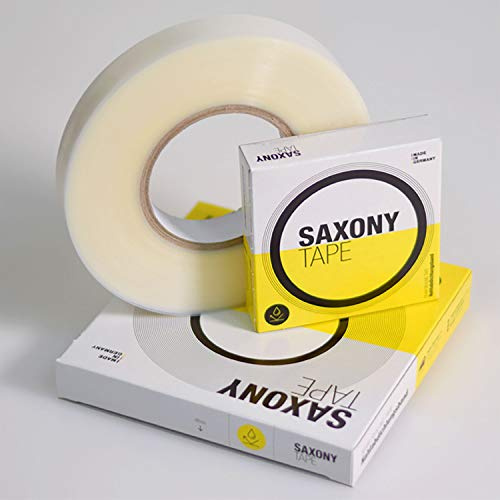 Saxony Tape Nahtabdichtungsband, 0,09 mm Stärke, transparent. Für Zier- und Funktionsnähte von Bekleidung und technischen Textilien. Einfacher Übertrag durch Bügeln (10 m x 30 mm)