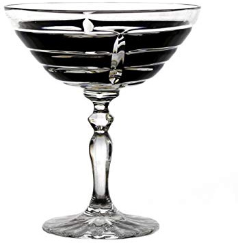 Likörglas Likörschale Schnapsglas Handgeschliffen Schwarz Kristall Glas 45 ml