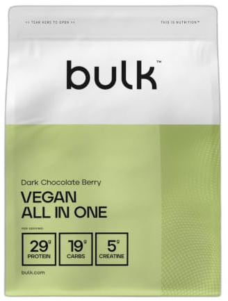 Bulk Vegan All in One, Zartbitterschokolade und Beeren, 2.5kg | Protein Pulver, Eiweißpulver