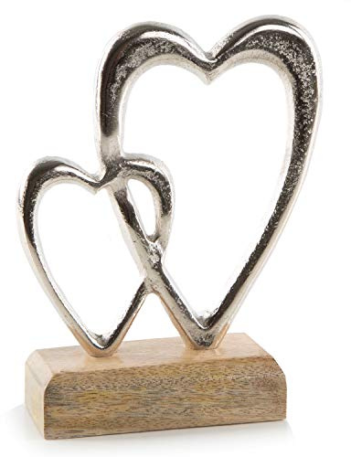 Logbuch-Verlag Herz Dekofigur Metall 18 cm – Muttertagsgeschenk | Herzfigur Wohnzimmer Deko Liebe