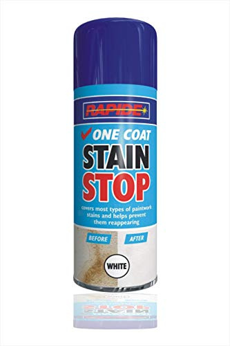 Stain Blocker Spray Paint White 400ml, Damp Proof Paint Stain Stop, Seals in One Coat for Brick, Concrete, Cement and Plaster Walls, Damp Seal