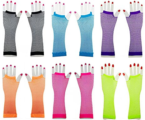 JZK 6 paires longues femmes sans doigts résille gants fête dame gants costume accessoires de fête pour anniversaire de mariage fête de baptême