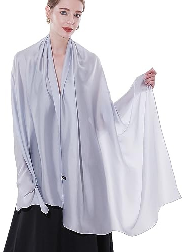 Stola Damen Festlich Schultertuch, dünner Schal für Abendkleid Sommer | Glänzend seidig weich, elegant, Vielseitig bindbar, ganzjährig geeignet,Kleider und Festlichkeiten,Farbvarianten.