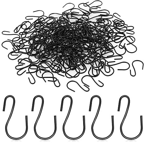 Nicfaky 120 Stück Mini-Haken, S-Haken, 2,5 cm, S-Haken, Mini--Haken aus Metall, für Handarbeit (schwarz)
