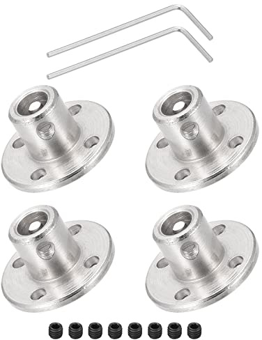DMiotech 4 Paquet 6mm Bride Accouplement Connecteur Rigide Guide Arbre Support Coupleur Arbre Accouplement avec M1.5 Hex Clé et Vis pour Bricolage RC Modèle Moteurs