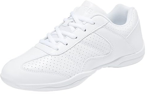 ZHENSI Damen-Cheerleading-Schuhe Cheer-Wettkampf-Team-Tanz-Sportschuhe Leichte Tennis-Wanderschuhe,Weiß,42 EU