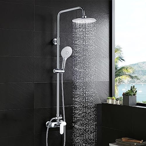 Namuoto Colonne de Douche avec Mitigeur, Ensemble de Douche, Systeme de Douche, Chromé
