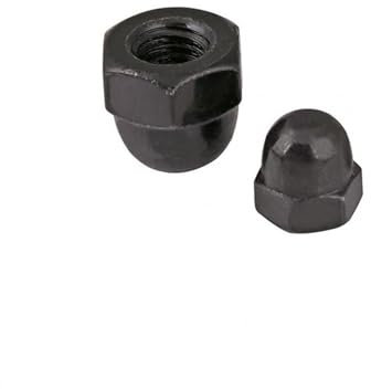 2/5/10/20 STÜCKE Sechskant-Hutmuttern M3~M12 Kohlenstoffstahl vernickelt/schwarz verzinkt Sechskant-Hutmuttern Haubenabdeckungsmuttern Hutmuttern (Color : Black Zinc Plated, Size : M6(10pcs))