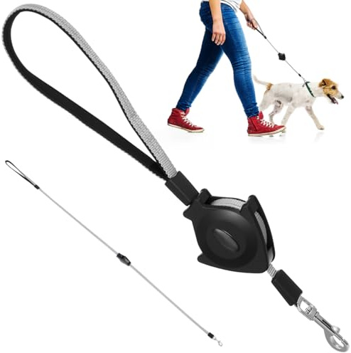 FRCOLOR Automatic Retractable Two-Way Dog Leash Lead Waist Belt Adjustable Telescopic Traction Rope for Walking Small to Large Dogs