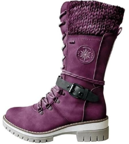 ticticlily Bottes Femme Chaussures Antidérapage Bottines Hiver Imperméable Bottes de Neige Fourrée Chaude Courtes Bottines