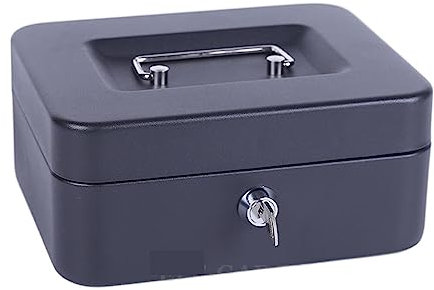 Sicherheitssafe 6 Größe S Tragbarer Geld Geldkassette Mit 2 Schlüsseln Und Fach, Abschließbarer Sicherheitssafe, Robuster Stahl, 15 X 12 X 8 Cm Verbesserung der Sicherheit und Zuverlässigkeit