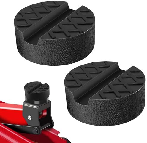 HENGBIRD 2 Pezzi Tampone in Gomma per Cric, 6.5 * 6.5 * 3.3 cm Supporto Universale in Gomma, Cavalletto per Cric per Auto in Gomma con Scanalatura per Cric Sollevatore Martinetto
