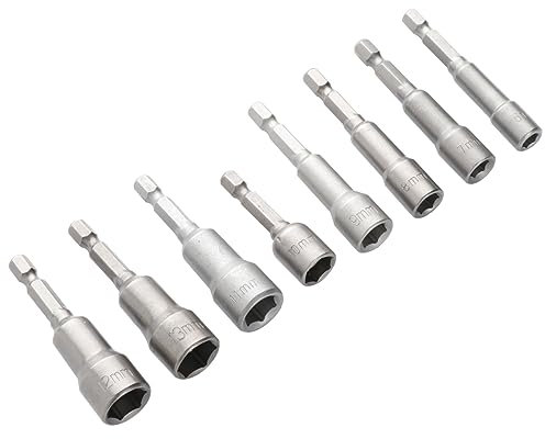 Artibetter 8 Stück Vanadium Stecknuss Und Bithalter 1/4 Zoll Magnetisch Für Bohrmaschine Und Schlagschrauber Inklusive 6mm Bis 13mm Steckschlüssel Legierter Stahl