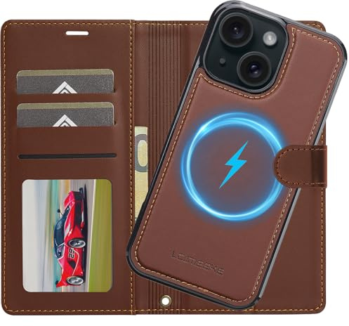Ailicici für iPhone 14 Hülle, 2-IN-1 Abnehmbare Magnetische Hülle, Kabelloses Laden, Kartenfach Leder Case, Handyhülle RFID Klapphülle, Schutzhülle für iPhone 14 Hülle