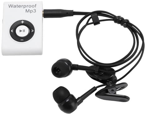 IPX8 Waterproof MP3 Player per Nuoto, Lettore di Musica Subacquea Portatile con Cuffie Impermeabili, Costruito in 8 GB, per Navigare in Acqua per Nuotare (WHITE)