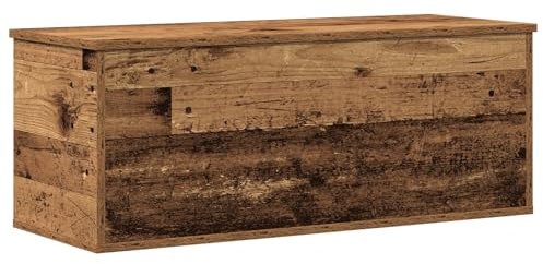 vidaXL Baule di Stoccaggio Rustico in Legno Massello Finitura Vecchia 90 x 35 cm Soluzione Ideale per Ingresso o Soggiorno Design Recuperato Scatola Decorativa Soluzioni per Camera da Letto Vintage