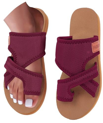 Planter Fasciitis Supports Women's Summer Shoes Gold Wedge Sandals for Women Black Evening Sandals Cream Flat Women Black Low Heels Arch Support Walking Rd2 6 5