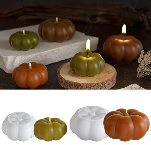 Lot de 2 moules en silicone WISIRENT - Moule et bougeoir pour citrouille - Halloween