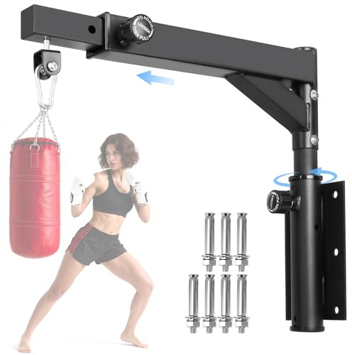 Sandsack Wandhalterung, 360 Schwenkbar Boxsackhalter Wand, Boxsack Wandhalterung Einstellbare Länge Für Den Einsatz Im Heim-Fitnessstudio Im Innenbereich, Für Kickboxen, Muay Thai Und Speed ​​Bags