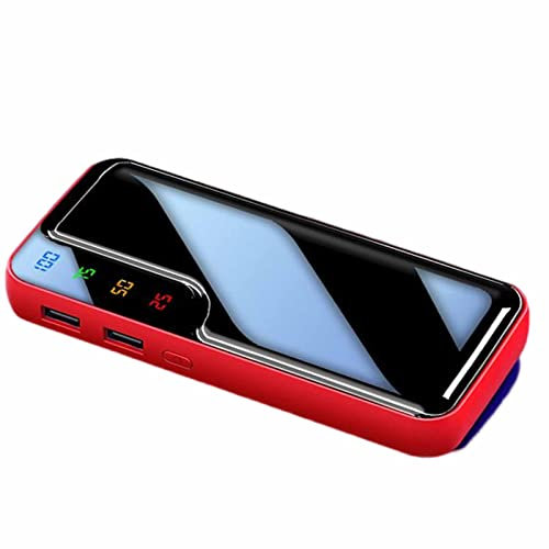 power bank fast charging,Power Bank 20000mAh Pack with 2 USB Outputs and USB C Input,Red,8000mAh