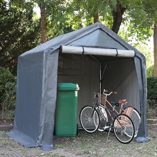 Thanaddo Garagenzelt 190x170x200cm, Lagerzelt Wasserdichtes Gerätezelt, Carport Gerätehaus Aufbewahrungsgarage Foliengarage, Grau