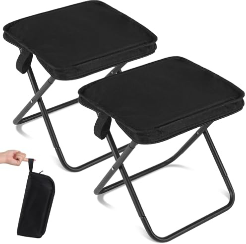 Meng Jiaran 2PCS Camping Stool, Folding Stool Lightweight Collapsible Stools Portable Outdoor Fold Up Stools for Adults Camping Fishing Hiking Picnic