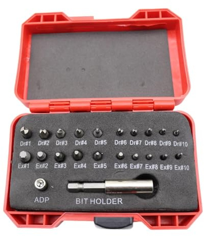 Gralara Estrattore di viti danneggiate da 22 pezzi, kit di estrazione di viti spanate, facile rimozione, rimozione di bulloni rotti, Rosso