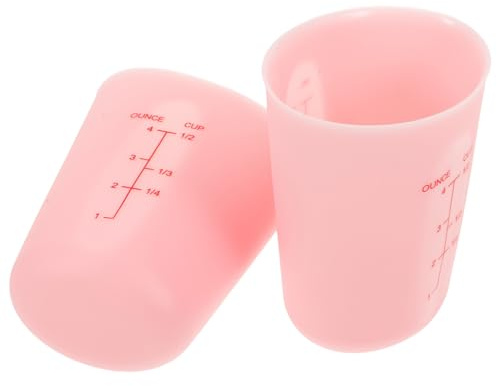 Toyvian 2 pezzi Bicchieri Misuratori in Silicone Trasparente con Doppia Scala Graduata Resistenti al Calore e Flessibili per Misurare Latte Strumento Pratico per Cucina e Preparazione