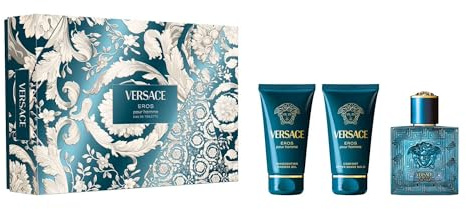 Versace Eros Eau de Toilette Gift Set 2025-50ml EDT, 50ml Gel Doccia e 50ml Balsamo Dopobarba