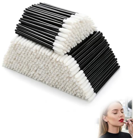 wilcractk 300 Pièces Pinceaux Lèvre Jetables micro, brosse goupillon pinceau sourcil extension stick lèvre, applicateurs maquillage hygiéniques pour salon beauté voyage usage quotidien