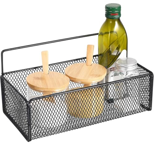 TOGEVAL Cesta de Almacenamiento de Metal Rejilla Negra 27 X 135 CM Estante de Pared para Baño Cocina y Salón Diseño Antioxidante y Resistente Deformación