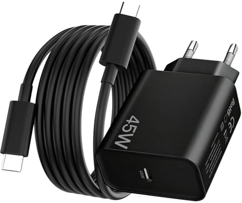 45W Cargador Carga Rapida,USB C Cargador Rapido con 2M Cable para Samsung Galaxy A57 5G/A56 A55 A54 A17 A27 A37 A36 A26 A16 A35 A25 A15 A34 A24 A14 A53 A23 A33 A05S A06 Tipo C Cargado Cabezal Negro