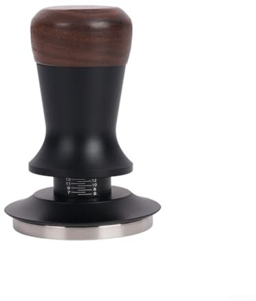 Tamper espresso manuale con manico in noce e distributore di caffè da 51/53/58 mm per una distribuzione uniforme della polvere di caffè per macchine portafiltro, design ergonomico e leggero (51 mm)