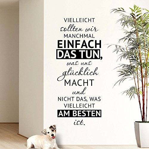 Wandaro Wandtattoo Zitat Einfach das tun I dunkelgrau (BxH) 47 x 110 cm I Glück selbstklebend Flur Wandaufkleber Aufkleber Wandsticker Wandtatoo Sticker W3414