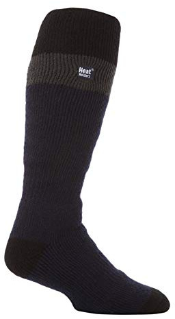 HEAT HOLDERS - Homme Hautes Chaudes Thermique Ski Chaussettes pour Bottes (39/45, Navy/Black)