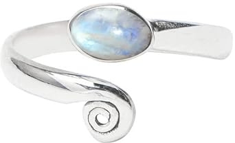 Rainbow Moonstone 925 Sterling Silver Toe ring- Midi Ring Girls Women Body Jewelry Adjustable Toe Ring Handmade