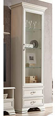 möbelando Vitrine Beistellschrank Vitrinenschrank Standschrank Holzvitrine Valeria I