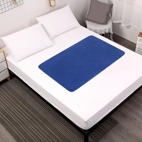 Waterproof Mattress Pad 34x52, Incontinence Bed Pads Washable, Slip Resistant Washable Underpads, Absorbent Reusable Protector for Bedwetting, Children, Pets, Seniors, Navy
