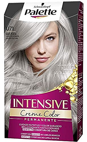 Schwarzkopf Palette Intensive Creme Color - Tono U71 Gris Plata - Coloración Permanente de Cuidado con Aceite de Marula – Perfecta cobertura de canas