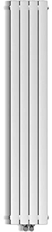 SONNI radiatore termoarreto a parete 1800 x 311 x 48 mm, termosifone a soggiorno potenza 536 W, radiatore verticare strato singolo da bagno, connessioni centrali G 1/2 - Bianco