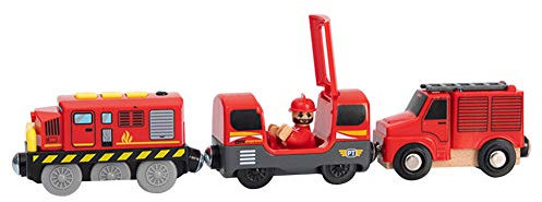 Eisenbahn Elektrisch Zug, Kinder Holzeisenbahn Elektrische Lok Set Kinder Holzeisenbahn Zug Mini Lokomotive Zug Batteriebetriebener Zug Kompatibel mit Holzschiene Spielzeug für Kinder ab 3 Jahre