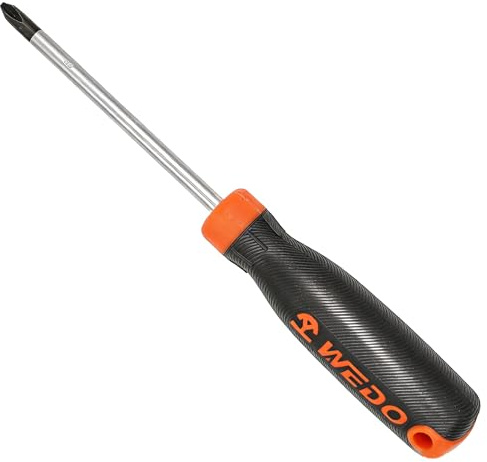 WEDO Destornilladore Magnéticos de Punta Phillips,Acero S2,tamaño PH2×200mm,mango profesional antideslizante,Destornilladores Phillips