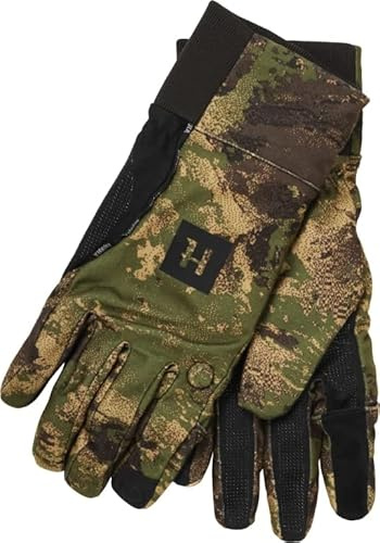Härkila Deer Stalker Camo HWS Handschuhe | Wasserdichte Jagdhandschuhe für die Pirschjagd mit HWS®-Membran | Pirschjagdhandschuh mit Schießfinger, Größe:L
