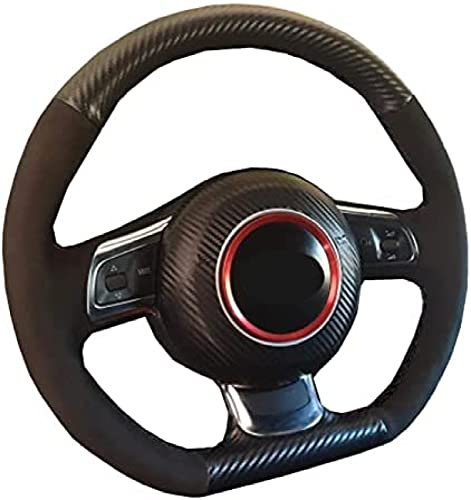 Lenkradbezüge , für Audi TT TTS (8J) 2006–2014, A3 S3 (8P) Sportback 2008–12, Handnähen, Auto-Lenkradbezug, Wildleder, Kohlefaser